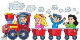 Поезд с счастливыми детьми иллюстрация вектора. иллюстрации насчитывающей -  48666813